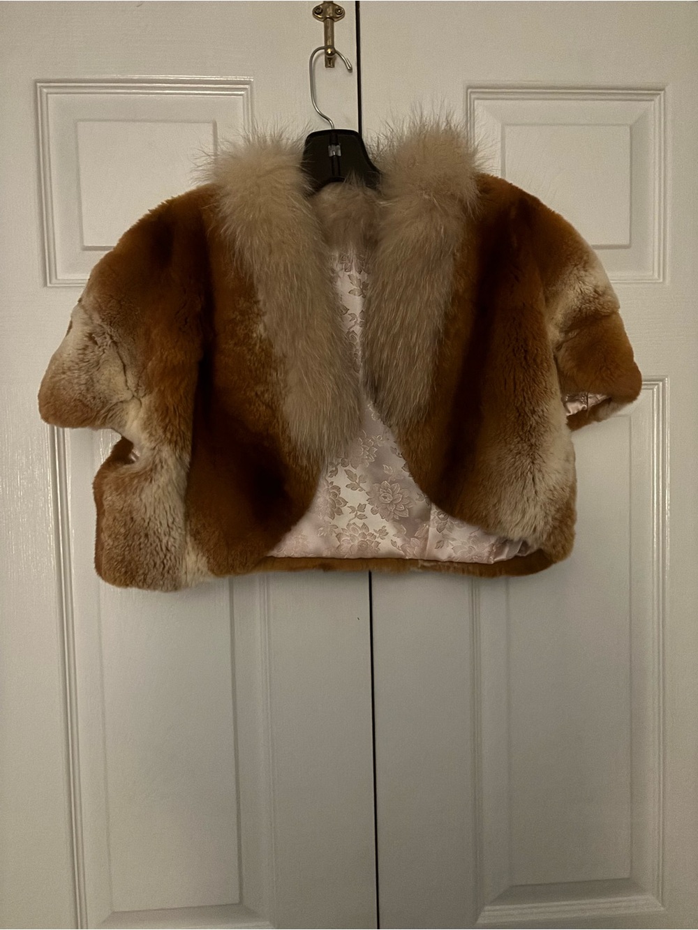 womes Faux Fur Bolero Jacket in Camel - Classic Winter Cover-Up
